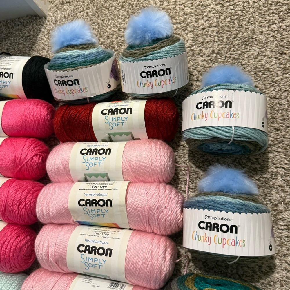 Caron Yarn 24-Piece Lot – Simply Soft, Cakes & Chunky Cupcakes | Bundle - Picture 4 of 9